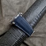 Navy SuperMatte Alligator on Blancpain Fifty Fathoms with Fully Integrated Fit