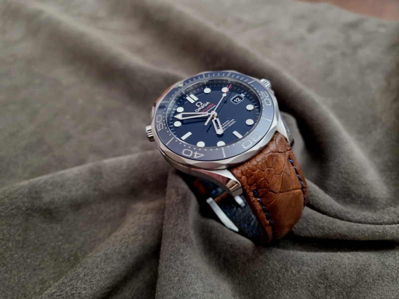 Antique Tan Ostrich Leg for Omega Seamaster