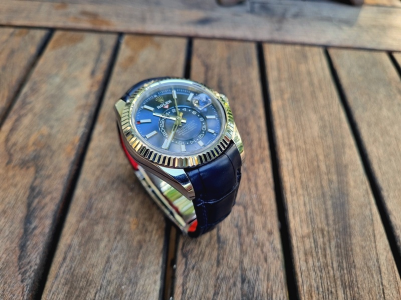 Deep Blue Alligator Strap for Rolex Sky-Dweller