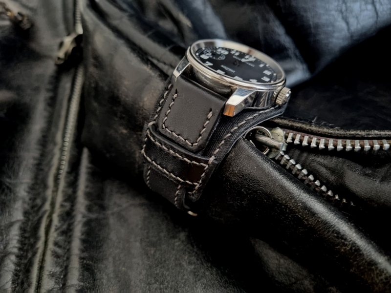 Waxed Canvas and leather Bund Strap