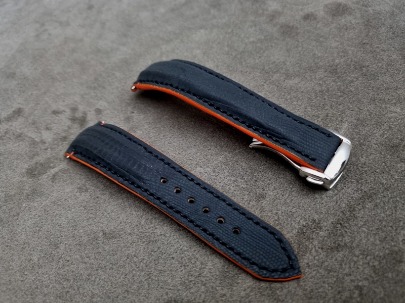 For Sale: SuperMatte Blat Teju Lizard strap for Omega Planet Ocean 43.5mm