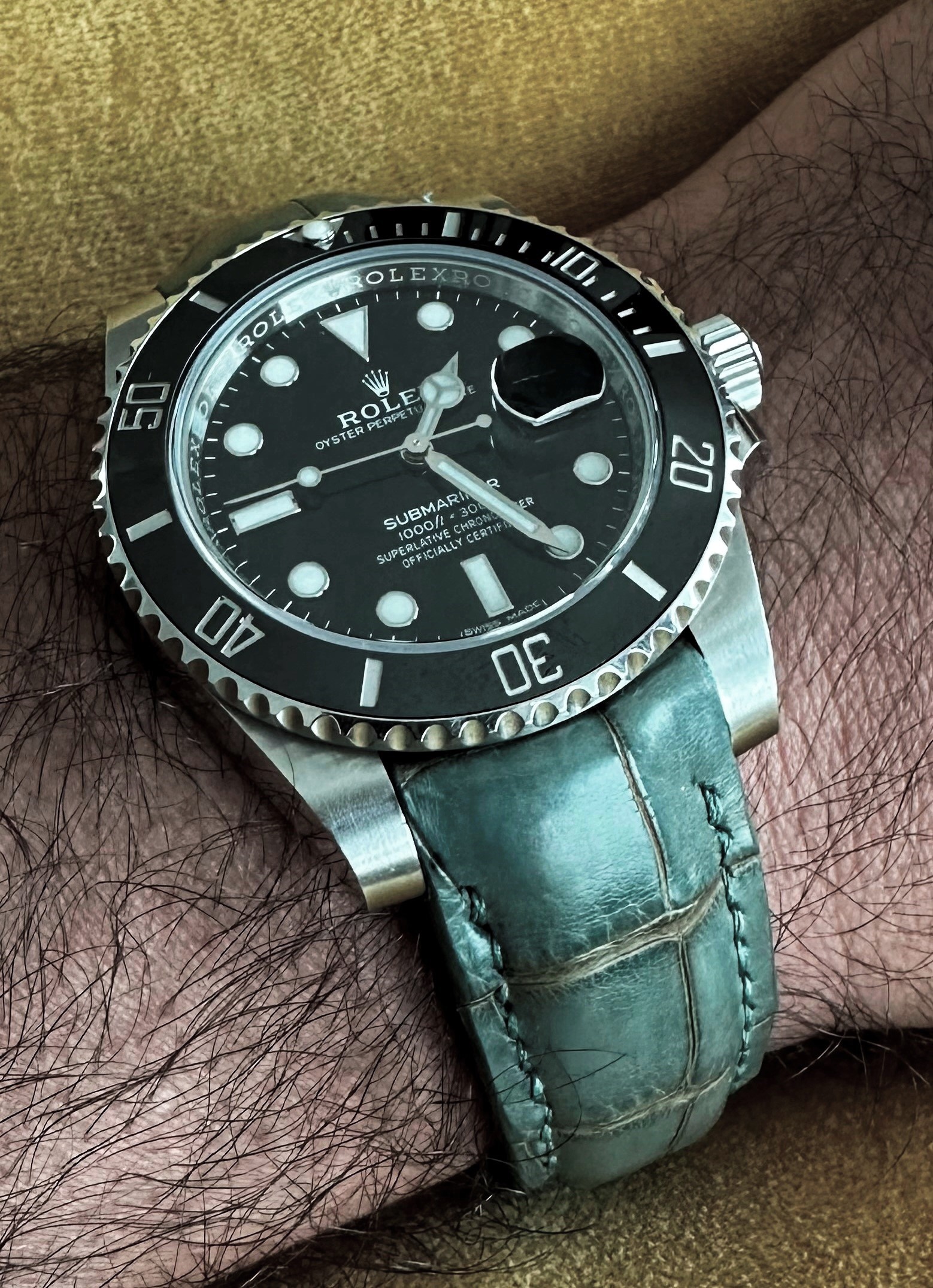 Martinique Blue Alligator for Rolex Submariner