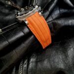 Emergency Orange SuperMatte Teju Lizard strap on PAM243 with Fully Integrated Fit (FIF):