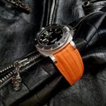 Emergency Orange SuperMatte Teju Lizard strap on PAM243 with Fully Integrated Fit (FIF):