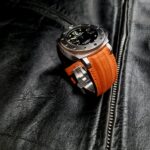 Emergency Orange SuperMatte Teju Lizard strap on PAM243 with Fully Integrated Fit (FIF):
