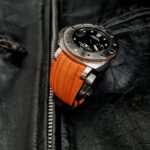 Emergency Orange SuperMatte Teju Lizard strap on PAM243 with Fully Integrated Fit (FIF):