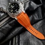 Emergency Orange SuperMatte Teju Lizard strap on PAM243 with Fully Integrated Fit (FIF):