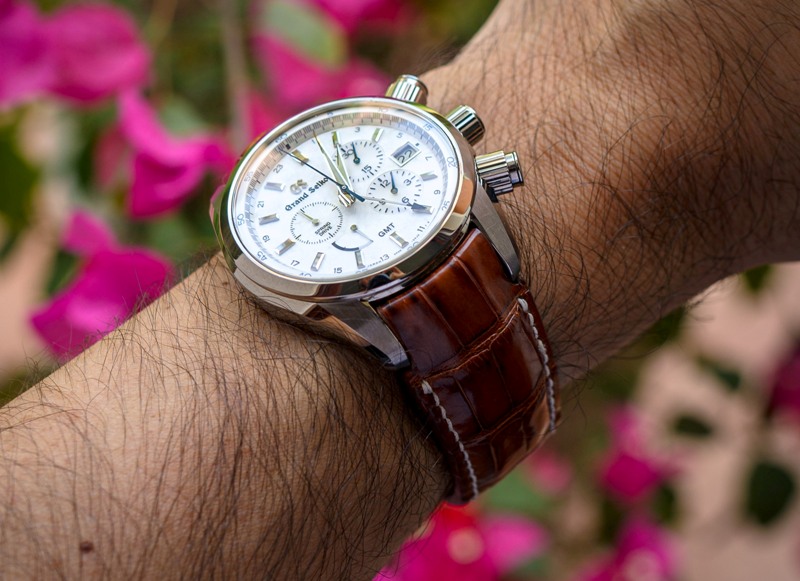 Grand Seiko SBGC247 on Whiskey Alligator strap with Fully Integrated Fit