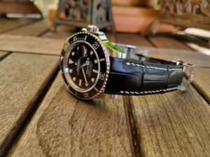 For Sale: Racing Black Alligator Strap for Rolex Submariner 41mm