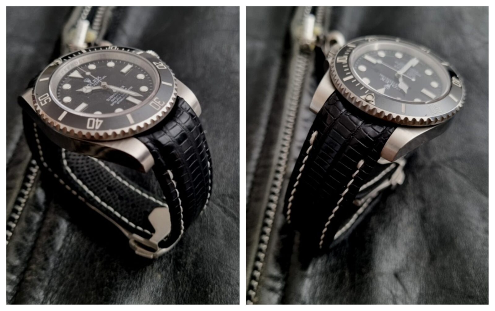 For Sale: Prototype 'Racing Black' Lizard Strap for Rolex