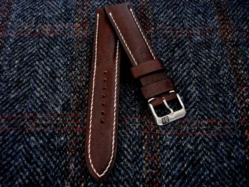 Mahogany-Kangaroo-Leather-watch-strap-for22mm-lug-width-22/20mm