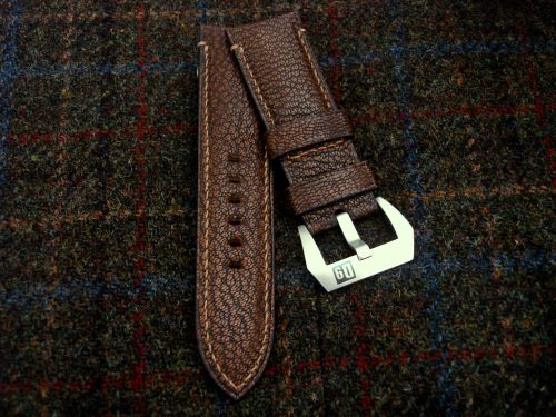 Dark Brown Pebbled Goat leather watch strap in 26mm lugh width