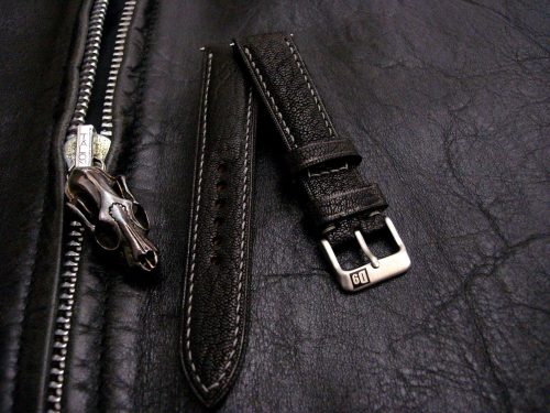 Jurassic Black-Goat-leather-watch-strap-from-our-Safari-leather-Collection