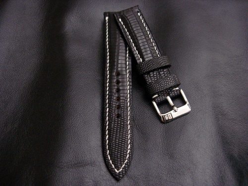Racing-Black -Teju-Lizard-watch-strap, 20mm-lug-width 3