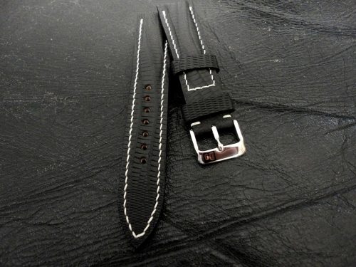 Carbon-Black-Teju-Lizard-watch strap-tapering-from-20-18mm-width