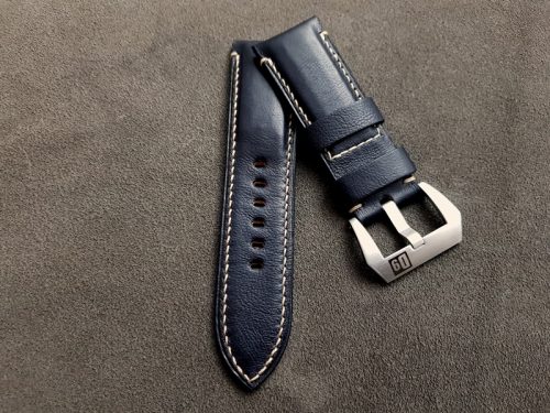 Black Kangaroo leather watch strap on Panerai