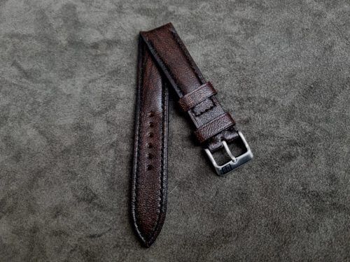 Old English dark Brown Leather Watch strap-Goat skin