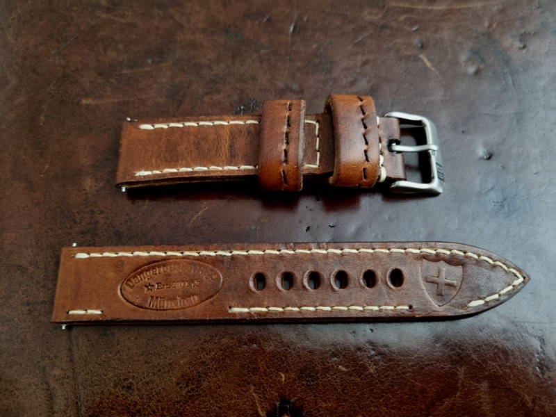 D9 Swiss Ammo 20mm strap (5) Genuine 1960s Swiss Ammo leather strap from D9straps