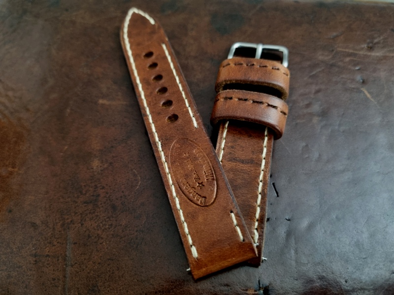 D9 Swiss Ammo 20mm strap (9) Genuine 1960s Swiss Ammo leather strap from D9straps