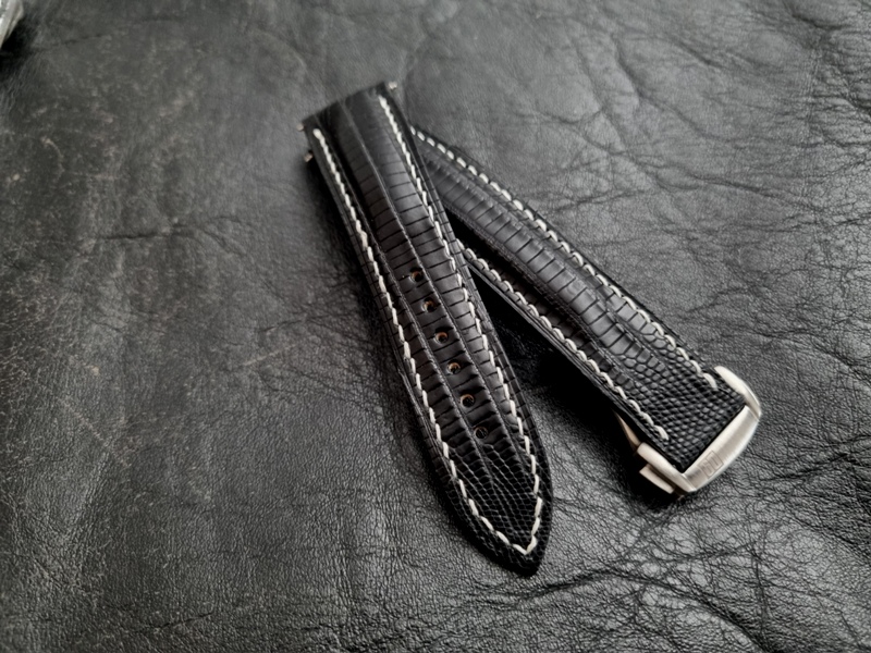 Racing Black Teju strap wth clasp interface for