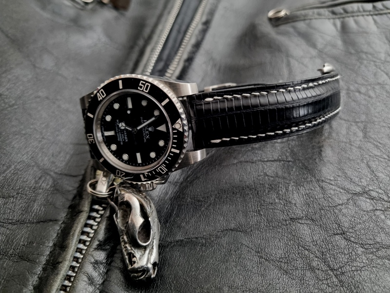 Racing Black Teju strap wth clasp interface for Rolex Sub