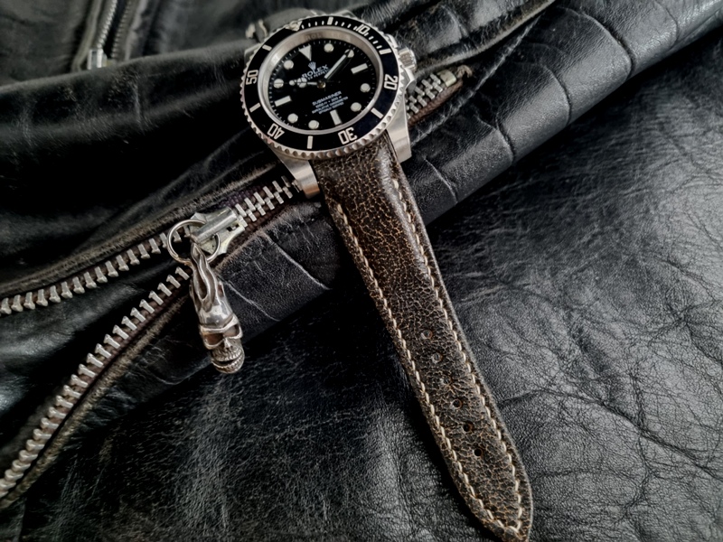 Distressed Roma Leather strap for Rolex Submariner/20mm lugs